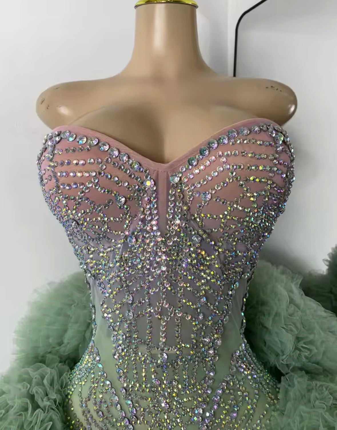 Green moonlight Fur Dress