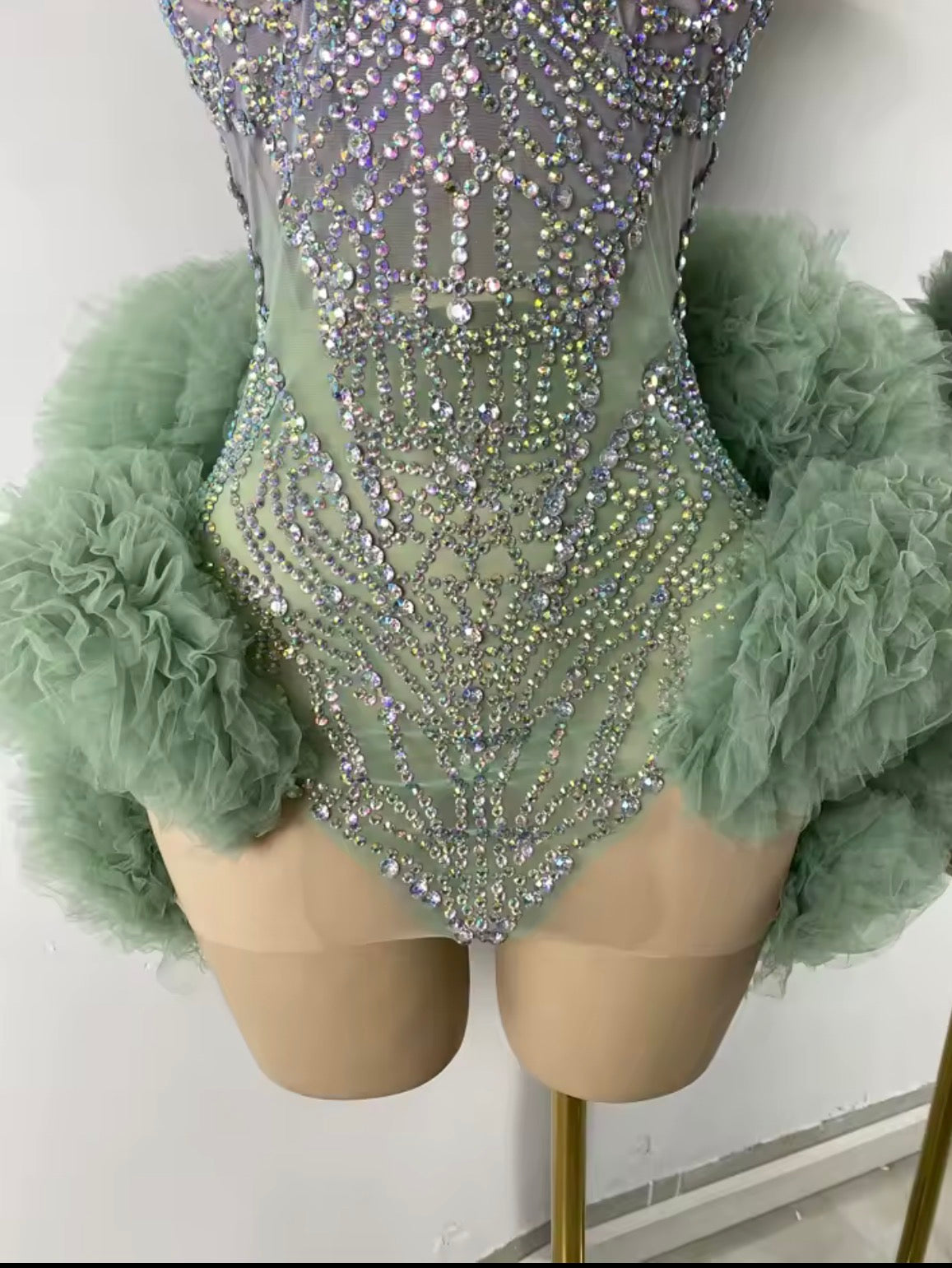 Green moonlight Fur Dress