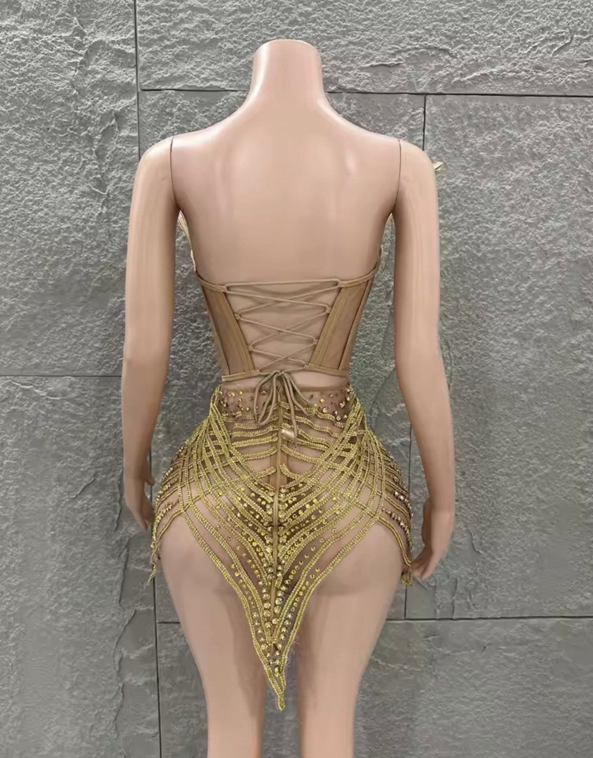 Avant - Garde Gold Diamond Dress