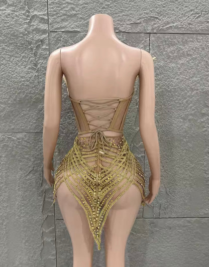 Avant - Garde Gold Diamond Dress
