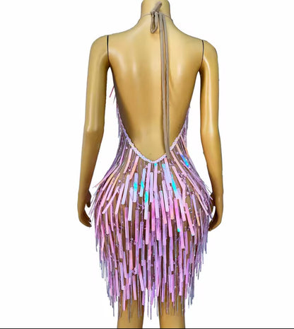 Handmade’s Pink tale fringe Dress