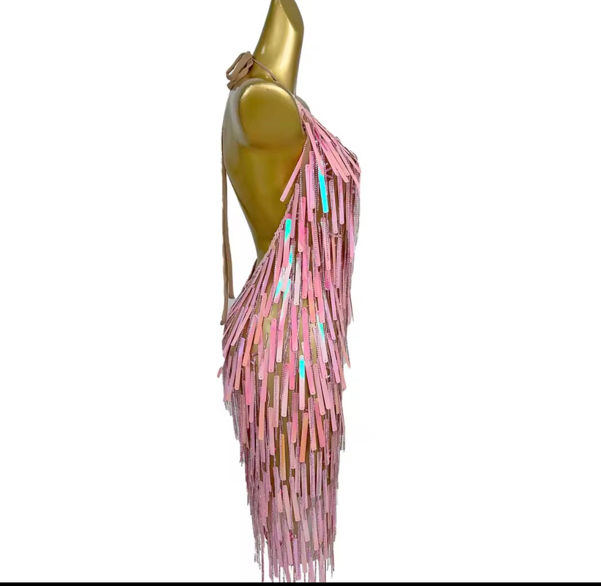 Handmade’s Pink tale fringe Dress
