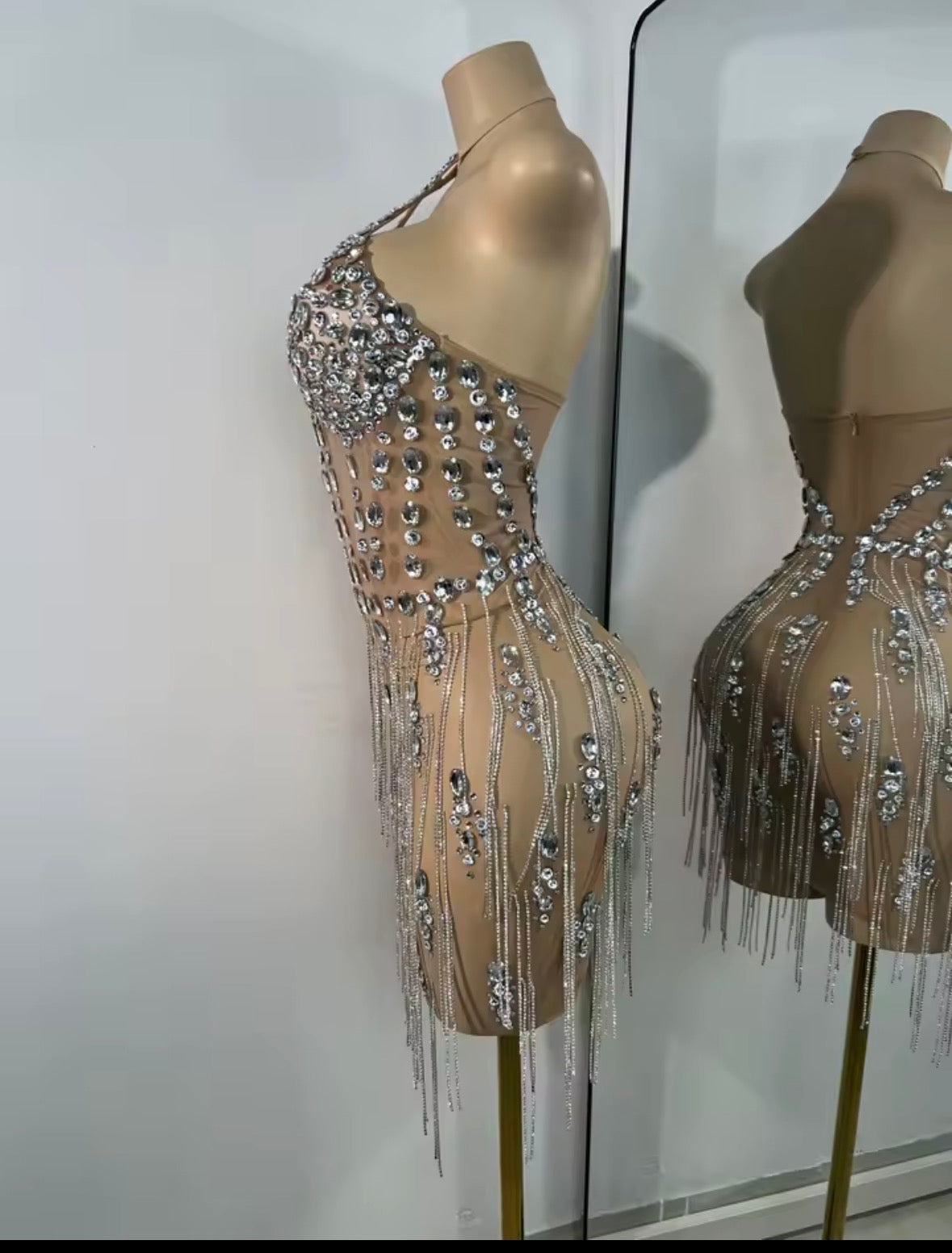 Lux Crystal Nude Dress