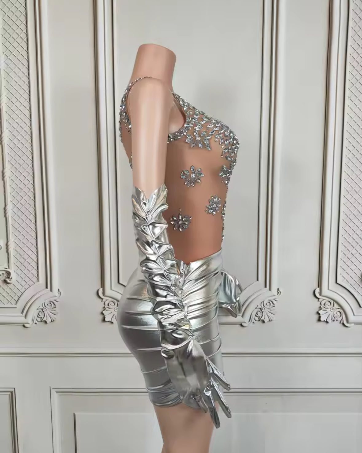 Silver Metalico Moon Dress