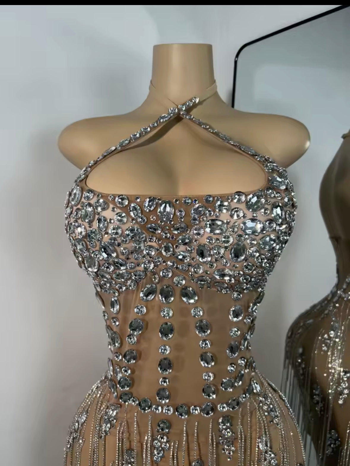 Lux Crystal Nude Dress