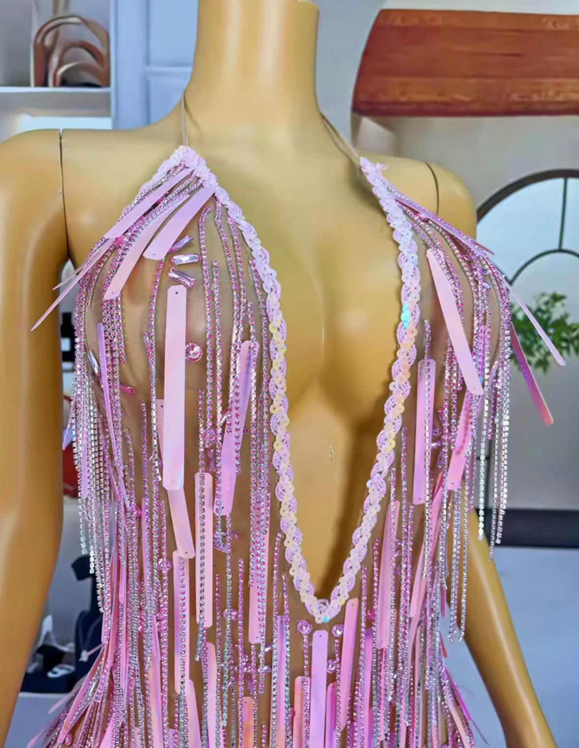 Handmade’s Pink tale fringe Dress