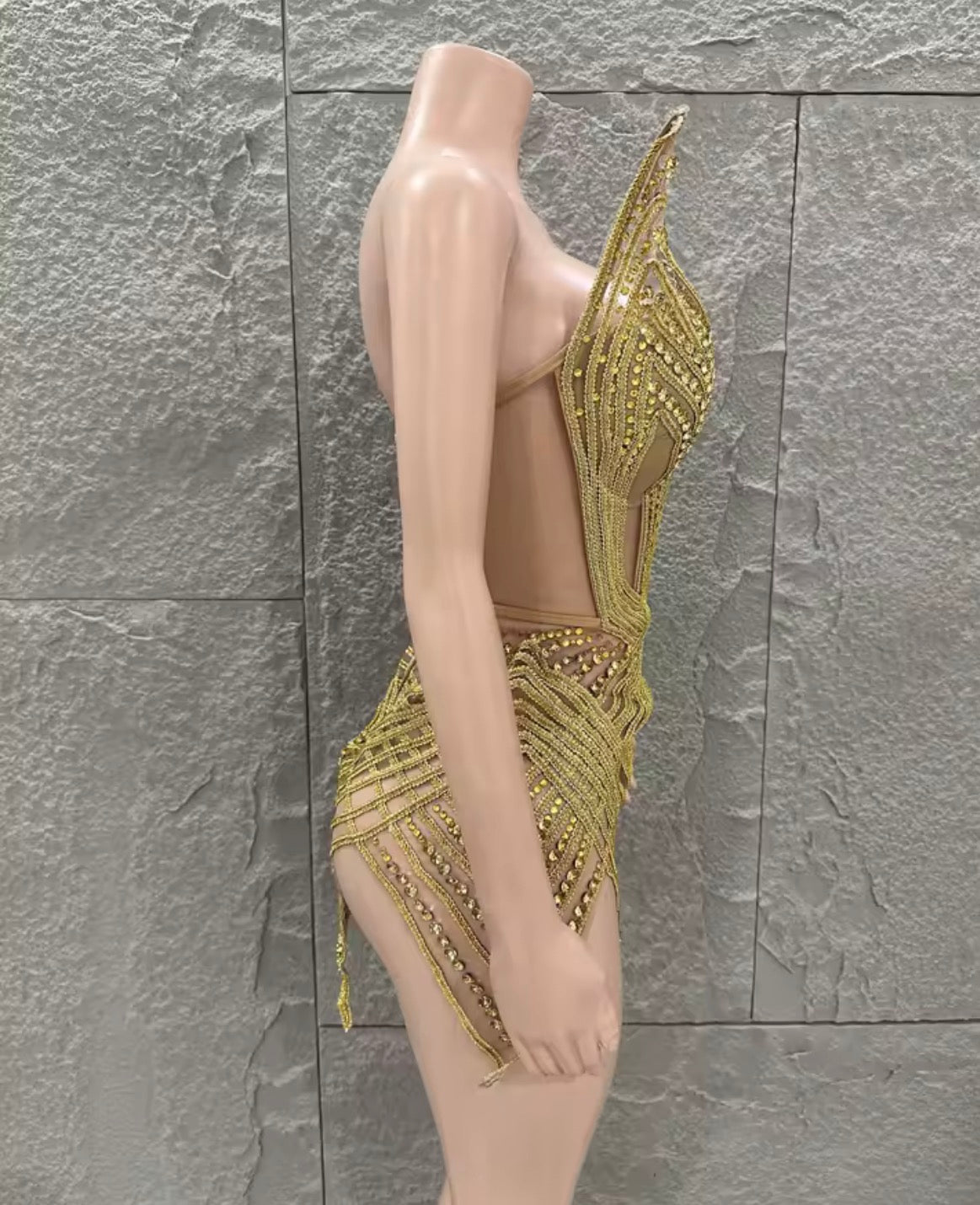 Avant - Garde Gold Diamond Dress
