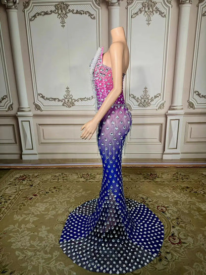 Mermaid Diamond Mesh Dress