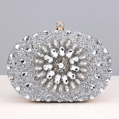 Flower Rhinestones Evening Bags