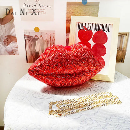 Red Sexy Full Diamond Lips