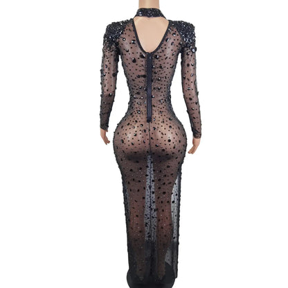 Black Crystals Diamond Gown