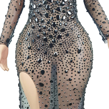 Black Crystals Diamond Gown