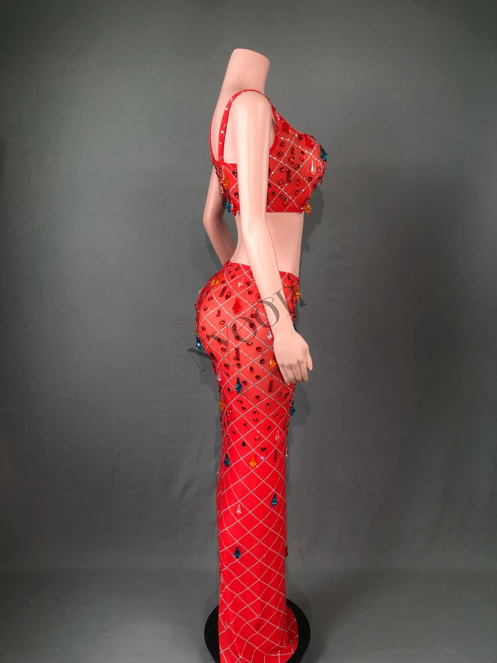 Crop Top Long Skirt Two Pieces Set