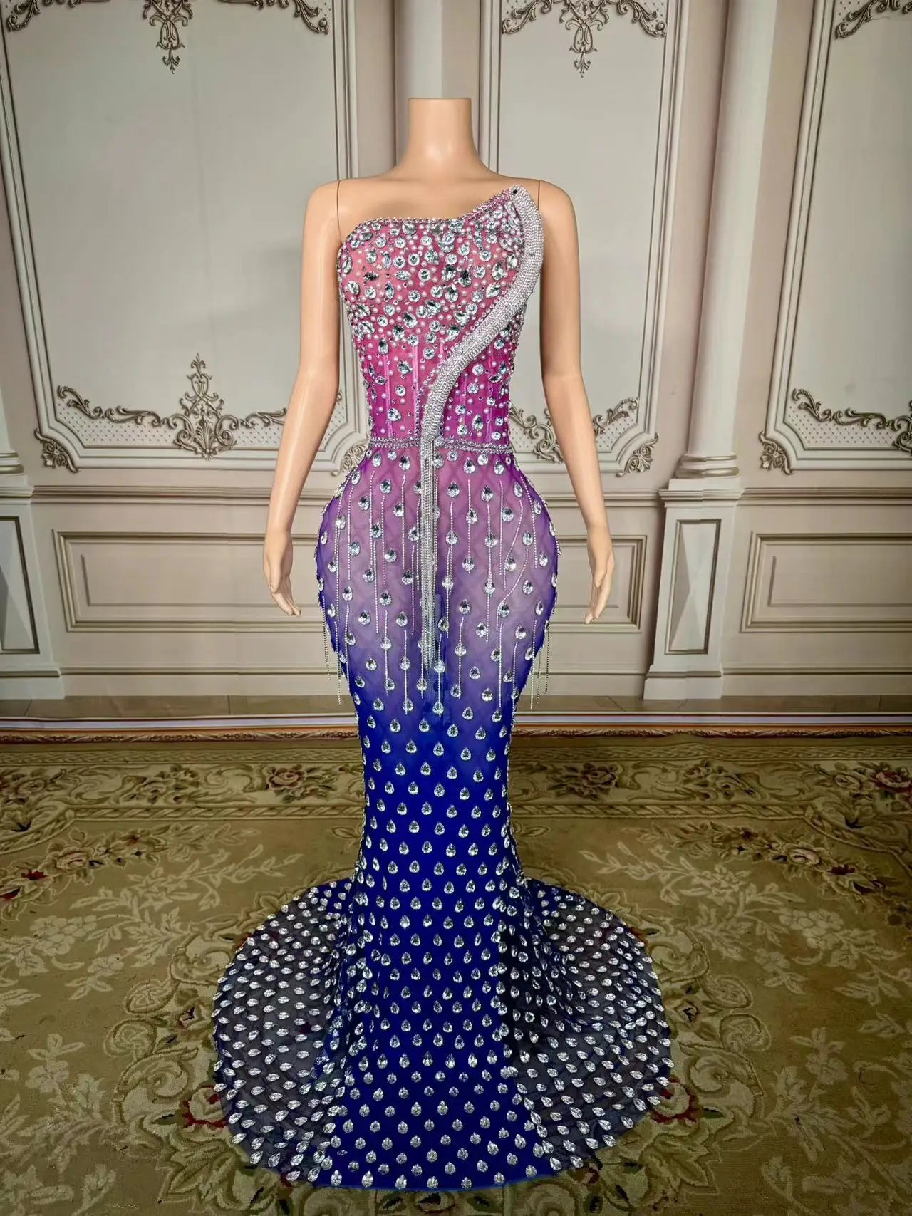 Mermaid Diamond Mesh Dress