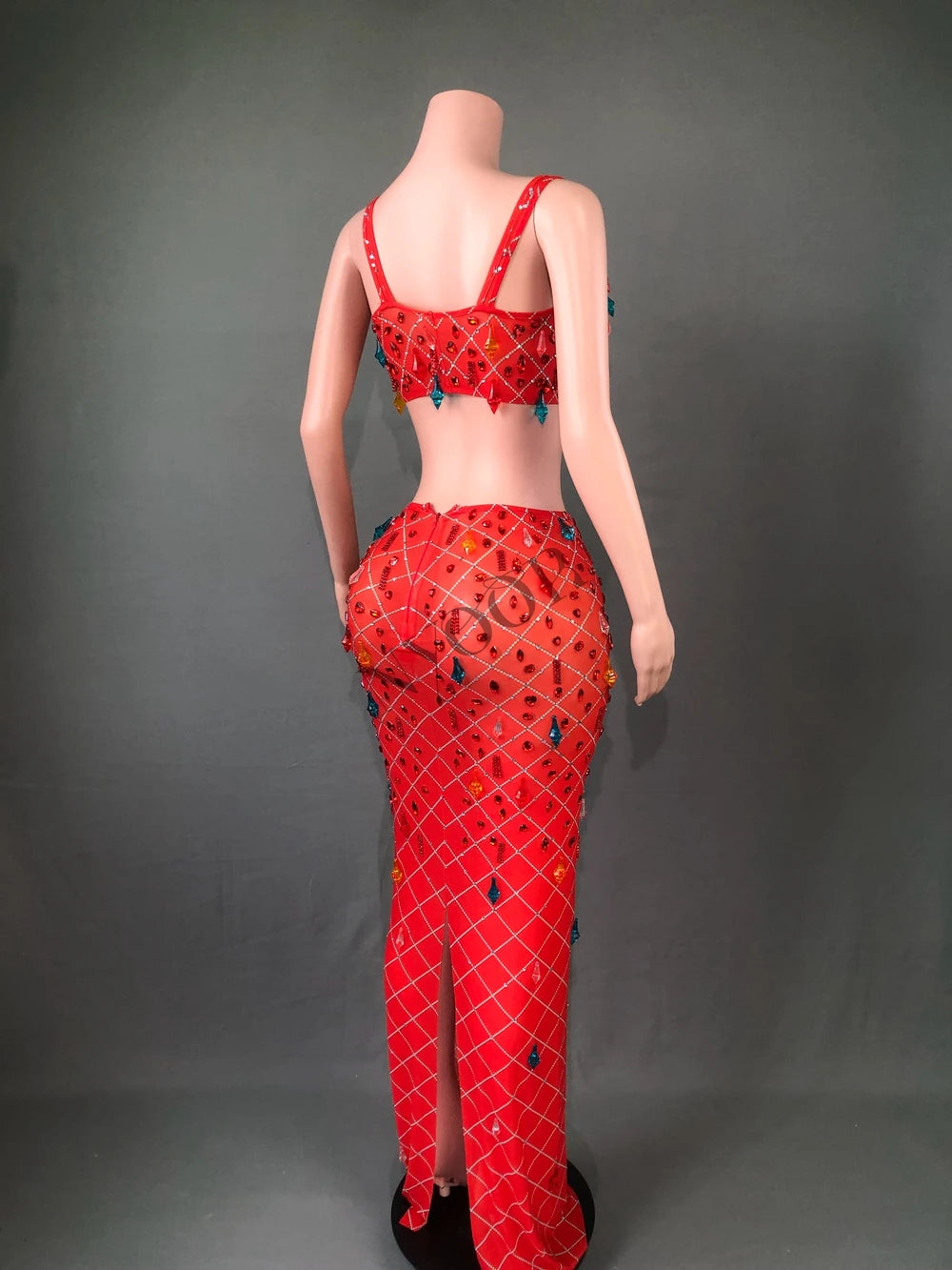 Crop Top Long Skirt Two Pieces Set