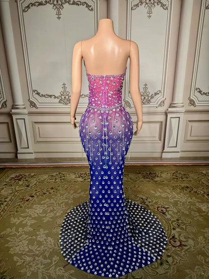 Mermaid Diamond Mesh Dress