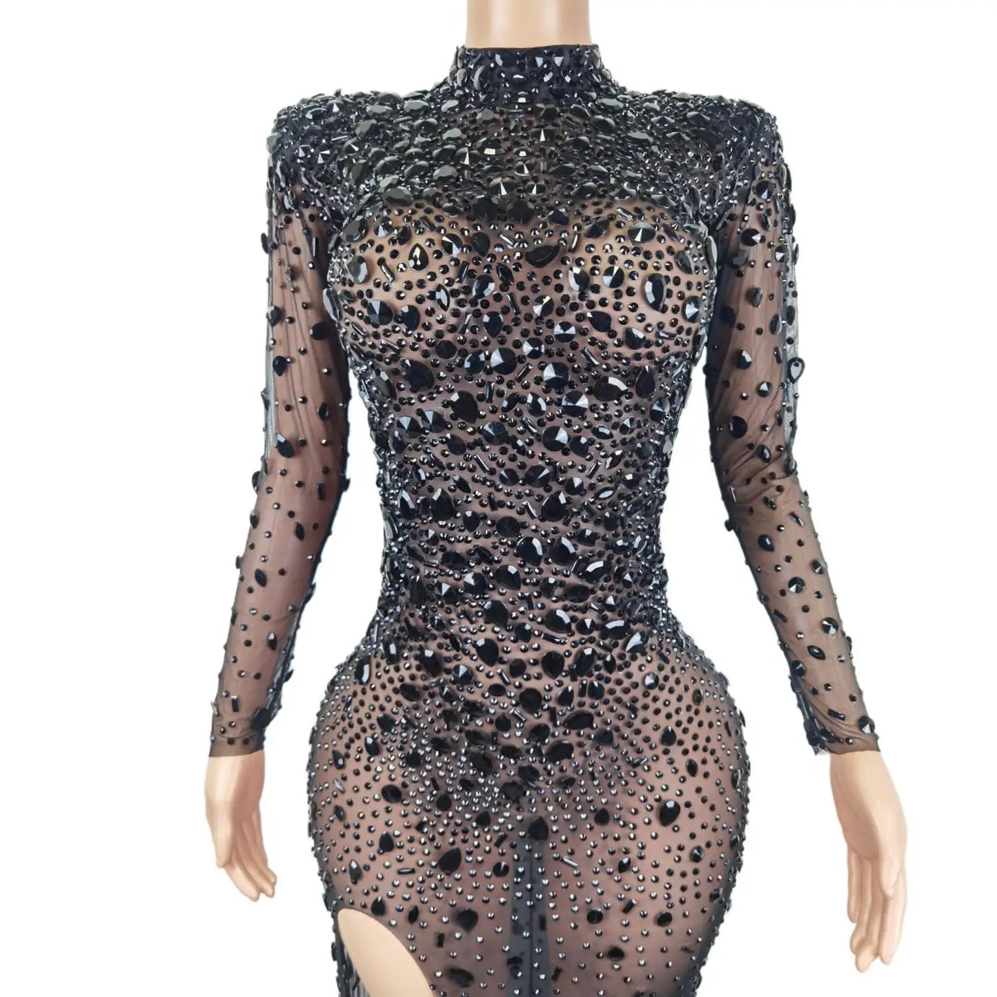 Black Crystals Diamond Gown