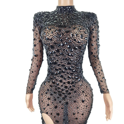 Black Crystals Diamond Gown