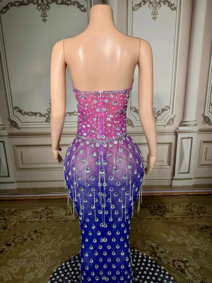 Mermaid Diamond Mesh Dress