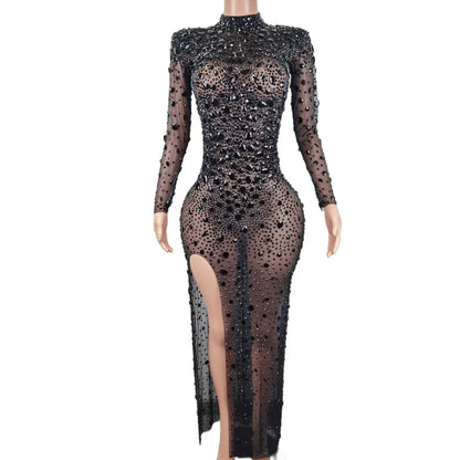 Black Crystals Diamond Gown