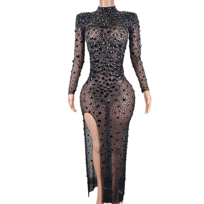Black Crystals Diamond Gown