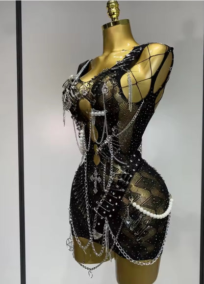 Pinz & Chainz Fishnet Dress