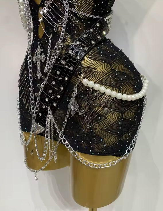 Pinz & Chainz Fishnet Dress