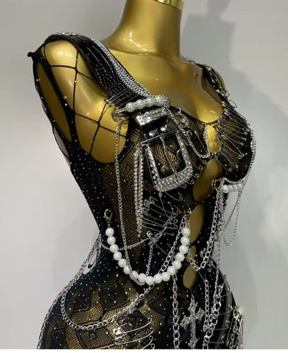 Pinz & Chainz Fishnet Dress