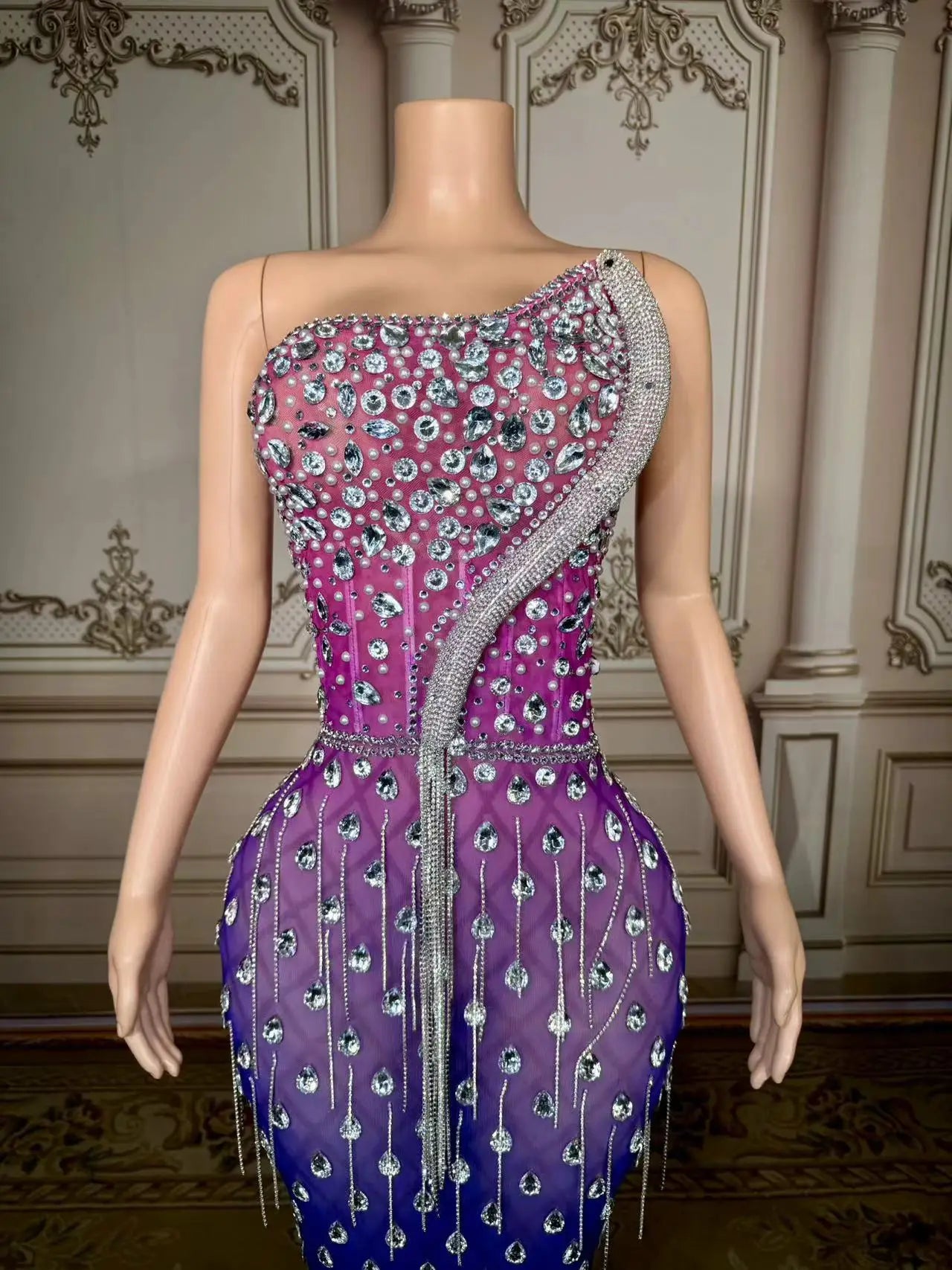 Mermaid Diamond Mesh Dress