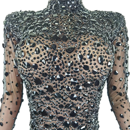 Black Crystals Diamond Gown